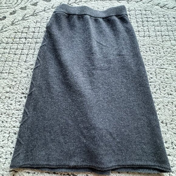 Vintage Gray Knit A-Line Skirt With Diamond Pattern Womens Size Small - Picture 3 of 6